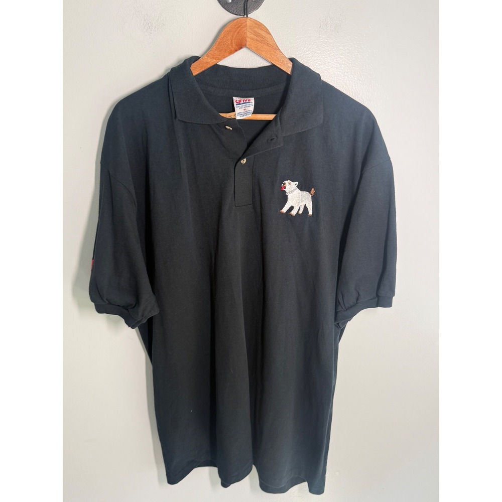 Vintage 1998 There's Something About Mary Movie Promo Polo Shirt Anvil XL Black